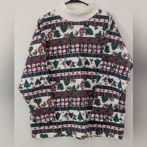 Vintage Festive Holiday Sweater with Patterned Design